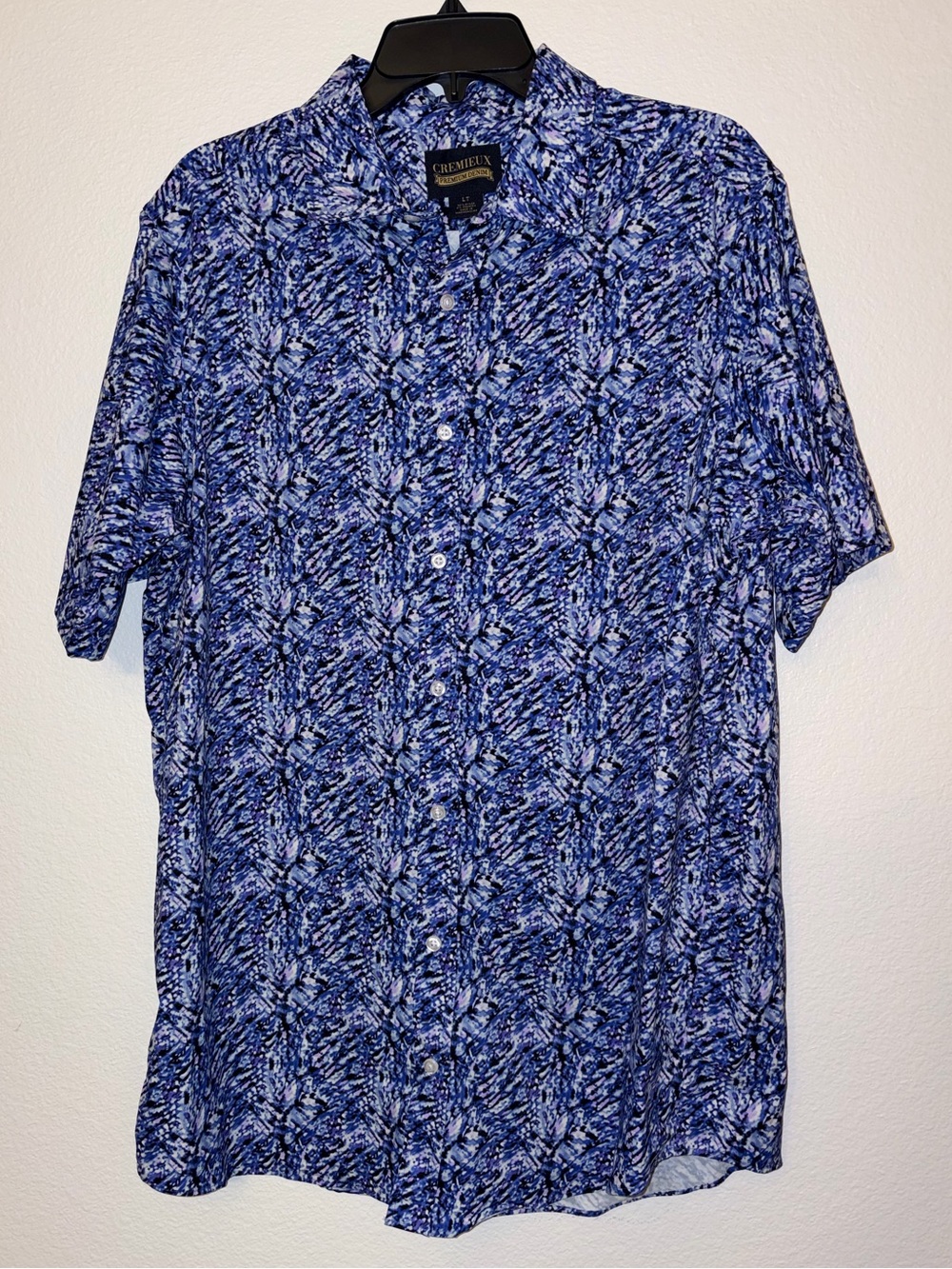 NWT Cremieux Premium Denim Mens Large Tall LT Stretch Short Sleeve Shirt